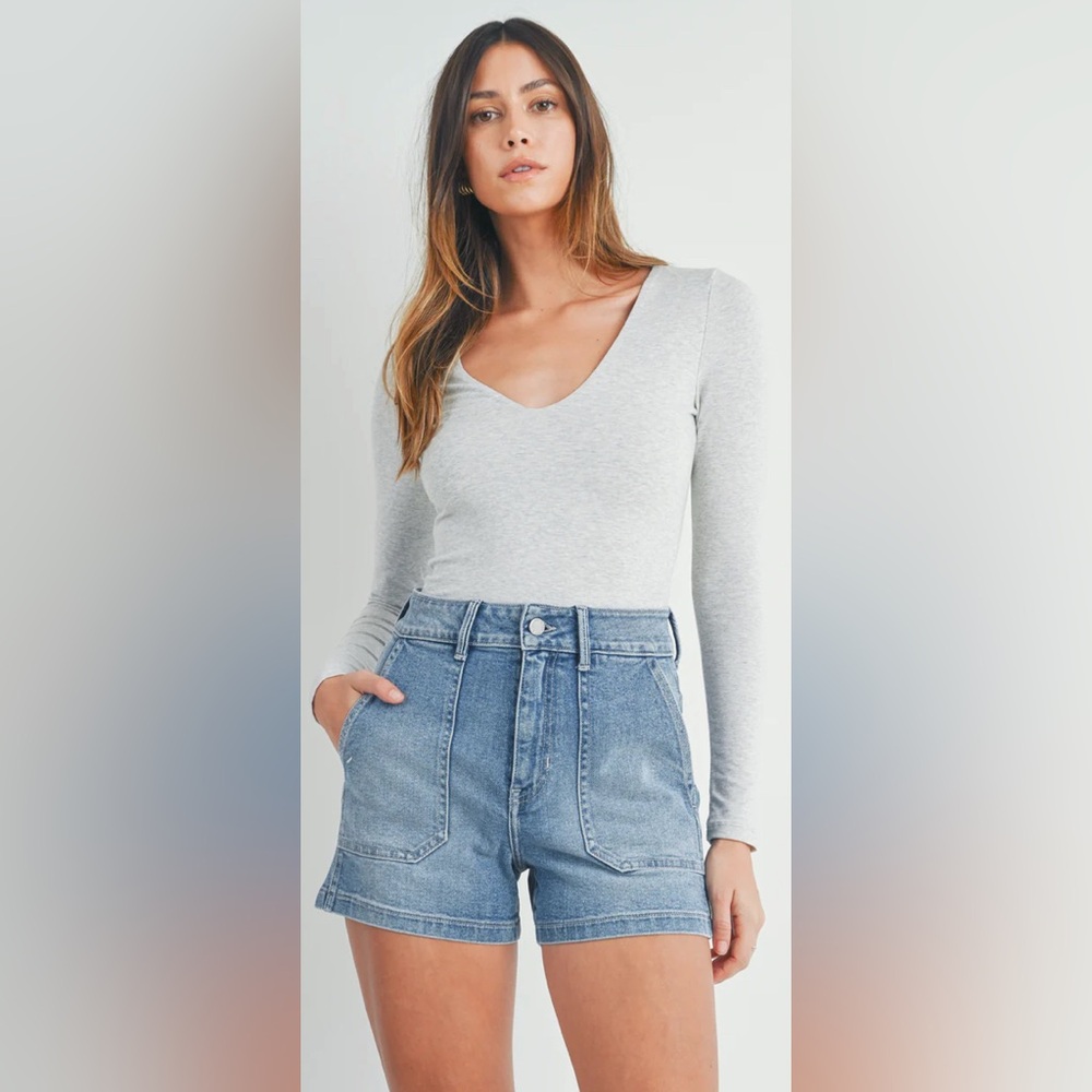 Just Black High Rise Utility Cargo Short